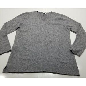 Celestino Women's Open bottom v neck knit light sweater color gray size Large